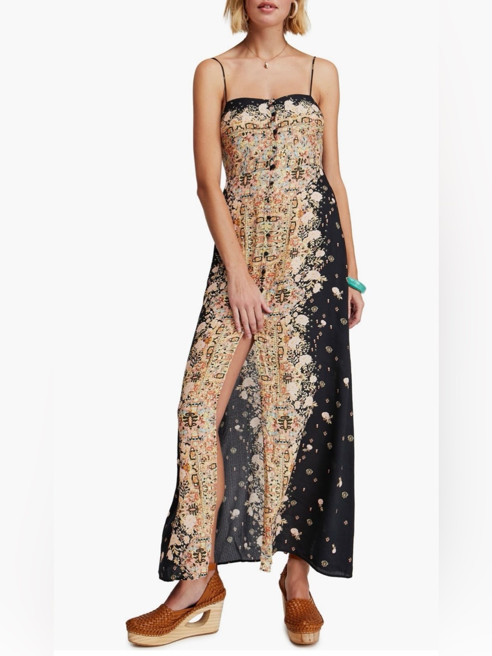Free People Morning Song Print Maxi Dress XS NWT